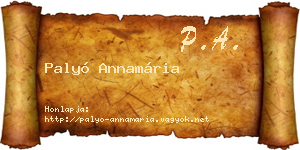 Palyó Annamária névjegykártya